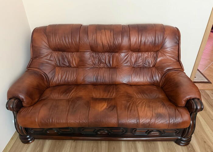 Grajewo ogłoszenia: Sprzedam kanapę skórzaną widoczna na zdjęciu z funkcją spania....