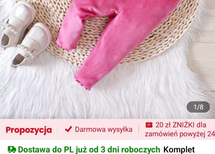 Grajewo ogłoszenia: Komplet dla dziewczynki rozmiar 12/18miesiecy stan idealny jak nowy